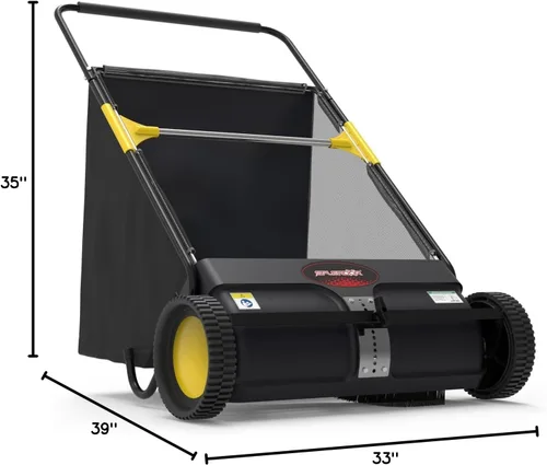 Vista 10 de SPLENDOR LS-650A2 - Barredora de césped de 26 pulgadas para caminar y empujar, barredora de jardín, barredora de caminos