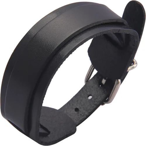 Vista 23 de Pulsera de cuero para hombre, brazaletes de cuero punk, pulsera de cuero negro para mujer