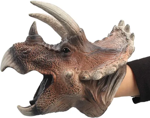Vista 12 de Gemini&Genius Juguetes de dinosaurio Tyrannosaurus Rex marionetas de mano grandes de goma suave T-Rex cabeza de mano marioneta de mano juguetes