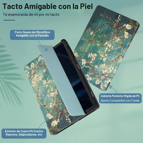 Vista 6 de Caweet Funda para T-Mobile Revvl Tab 2 de 10.1 pulgadas lanzada en 2025, carcasa rígida ligera con soporte de triple pliegue con cierre magnético