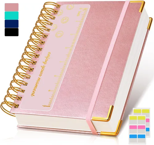Vista 11 de Cuaderno Diario de Espiral 8.5" x 11", 300 Páginas de Tapa Dura con Forro de Cuero para Mujeres y Hombres, Cuadernos A4 Grandes con Rayas