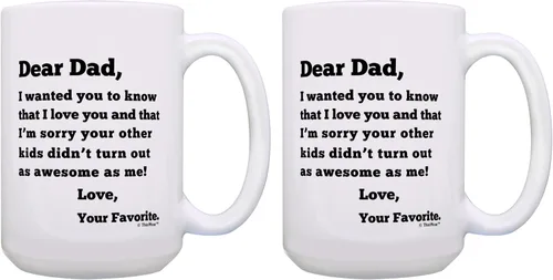 Vista 9 de Dear Dad Sorry Your Other Kids Didn't Turn Out as Awesome as Me Love Your Favorite Divertido regalo del día del padre para papá, taza de café, taza