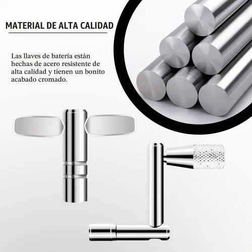 Vista 2 de Drum Keys - Juego de 3 llaves universales de afinación de tambor con tecla de velocidad de movimiento continuo