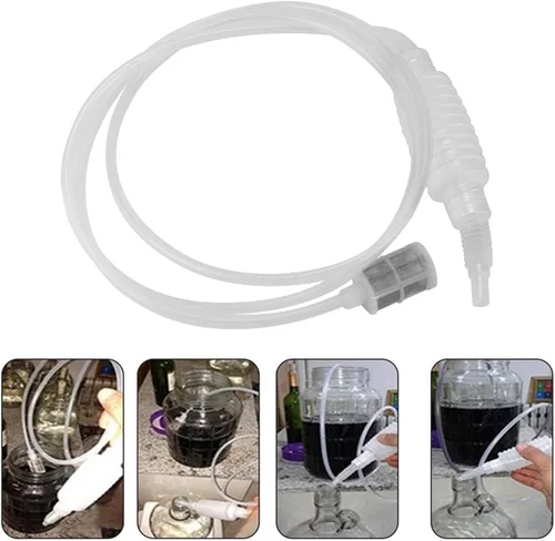 Vista 4 de Tubo de sifón, manguera de sifón de cerveza casera de plástico Tubo de sifón suave manual Vino Cerveza Fabricación de cerveza Filtración Equipo