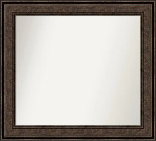 Vista 529 de Amanti Art Espejo de pared personalizado no biselado (25 x 25 pulgadas), marco de bronce acentuado, varios tamaños personalizados, espejo de baño