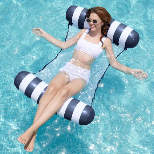 Vista 13 de SLOOSH Hammock Pool Floats Adults, 4-in-1 Multi-Purpose Inflatable Pool Floaties PVC Water Hammock Lounge Floaties