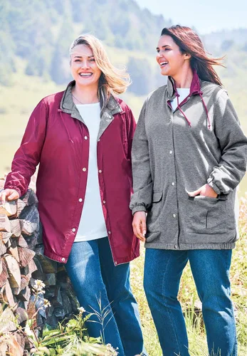 Vista 7 de Woman Within Chaqueta reversible de nailon de vellón para mujer de talla grande, Multi
