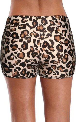 Vista 3 de Yonique Pantalones cortos de natación para mujer, con cordón, pantalones cortos de natación