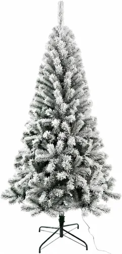 Vista 9 de CHILLSUN Árbol de Navidad artificial preiluminado de 6 pies con luces LED Árbol de Navidad preiluminado de 6 pies con luces LED blancas cálidas