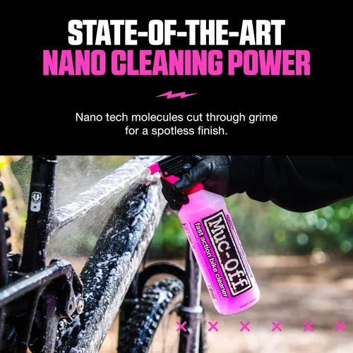 Vista 4 de Muc-Off Nano Tech - Limpiador de bicicletas de 1 litro Fórmula biodegradable, seguro en fibra de carbono y todas las superficies Rompe
