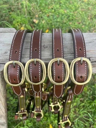 Vista 9 de Leaders - Cabestro de cuero para caballos con placa de nombre grabada personalizada para caballo