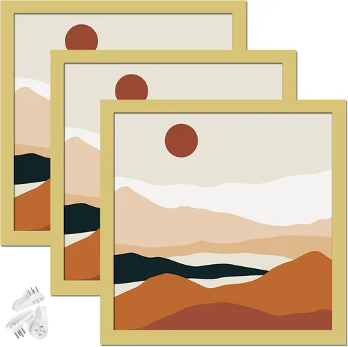 Vista 40 de Juego de 3 marcos para fotos negros de 8 x 8 pulgadas, marco de alta transparencia para collage de fotos cuadradas de 8 x 8 pulgadas, lienzo