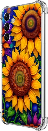 Vista 18 de Funda para Galaxy A54, hermosa protección contra caídas de flores rosas, a prueba de golpes, carcasa protectora de cuerpo completo resistente a