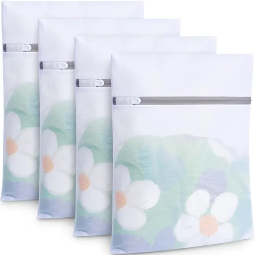 Vista 12 de BAGAIL Bolsas de lavandería de malla para lencería íntima y delicadas, 5 unidades (1XL, 2L, 2M)