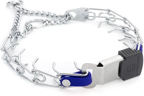 Vista 45 de Collar de perro de acero cromado Herm Sprenger para perros pequeños con hebilla de liberación rápida ClicLock y inserto de Biothane Collar de punta