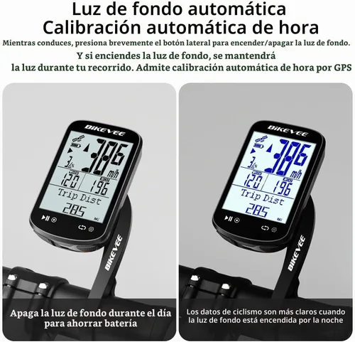Vista 4 de Wireless Bike Computer GPS Bundle, Speedometer & Odometer, Cadence Sensor, Auto Backlight & Auto Stop, IPX7 Waterproof, 2.6" LCD Display