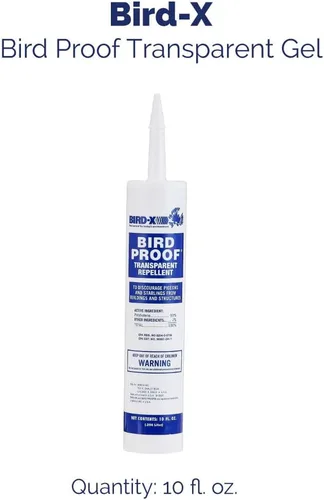 Vista 2 de Bird-X Gel repelente de aves, adhesivo y transparente, duradero y fácil de usar, cubre 10 pies lineales, 10 fl. oz., paquete de 1