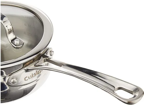 Vista 3 de Cuisinart 419-14 Contour - Cacerola de acero inoxidable de 1 cuarto de galón con tapa