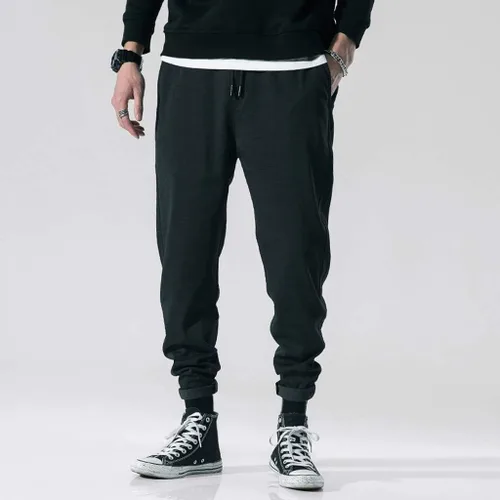 Vista 2 de Alalaso - Pantalones de chándal para hombre estilo casual en colores sólidos básicos y tejido de sarga elástica con bolsillo
