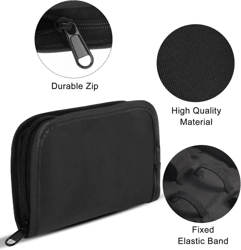 Vista 3 de Estuche de suministro de diabetes, Organizador diabético para tiras de prueba con bolsillo de malla, Bolsa portátil de kit de prueba de diabetes