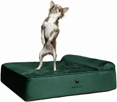Vista 13 de NOAH & PAW Cama pequeña para perros, 20 x 15 x 6.5 pulgadas, cama para gatos de interior, espuma viscoelástica ortopédica de cáscara de huevo Verde