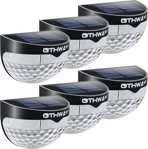 Vista 10 de Luces solares para cercas OTHWAY. Soporte de pared. Iluminación decorativa de cubierta, GY-L6-4Black, 0.26watts, 2.00 volts