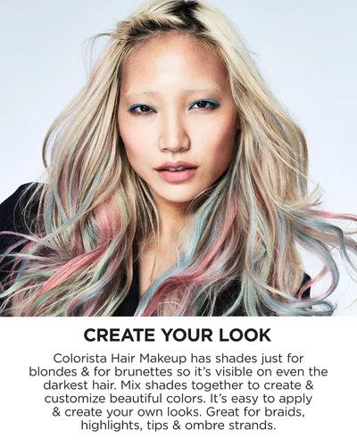 Vista 6 de L'Oreal Paris - Maquillaje temporal para el cabello de 1 día para morenas, azul 60, 1 onza líquida