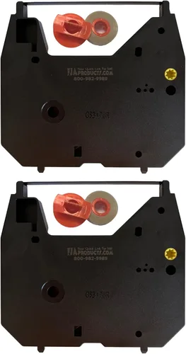 Vista 2 de Juego de casetes de repuesto compatible para máquinas de escribir Brother AX10, AX15, SX4000, GX6750, negro, paquete de 2