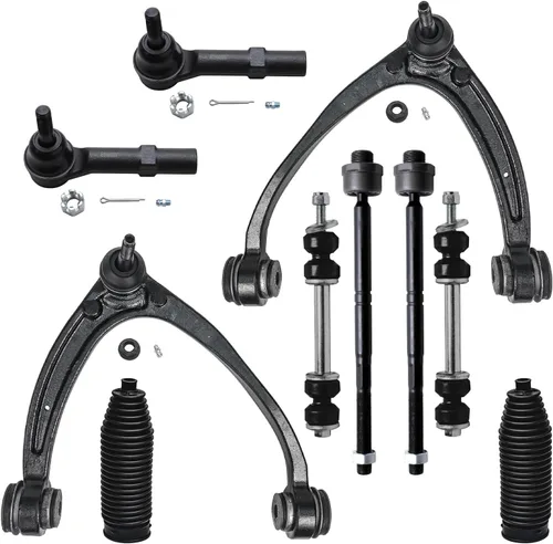 Vista 107 de Detroit Axle - Kit de suspensión delantera de 10 piezas para Jeep 2002-2004