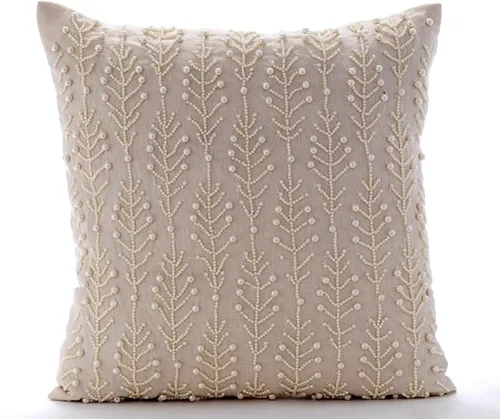 Vista 10 de HomeCentric Funda de almohada geométrica beige, 12 x 12 pulgadas, cuadrado de lino y algodón, círculos contemporáneos de Pascua, círculo de la vida