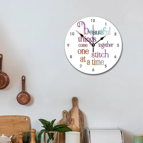Vista 110 de Reloj de pared de guitarra acústica con aspecto de madera natural, reloj de madera rústico y elegante, 10 silenciosos, sin tictac, de cuarzo