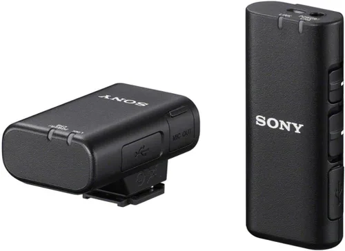Vista 3 de Sony ECM-W2BT - Paquete de micrófono inalámbrico digital Bluetooth con micrófono Lavalier estéreo compacto y adaptador de corriente de dos puertos