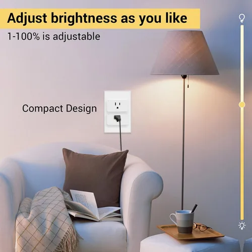 Vista 5 de New One Zwave Regulador de Intensidad de Enchufe Paquete de 2, Enchufe Z-Wave Serie 800, Extensor Z Wave, Dispositivo S2 Z Wave, Requiere Hub Z