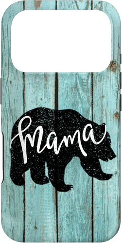 Vista 30 de Turquoise Woodgrain Rustic Farmhouse Shiplap Wood Mama Bear Case for iPhone 17