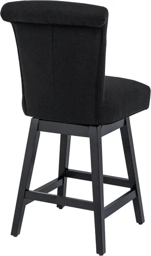 Vista 9 de Juego de 2 taburetes de bar giratorios de 360°, modernos taburetes Negro