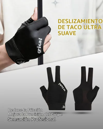 Vista 5 de CRICAL Billiard Glove, 3 Finger Pool Glove with Lycra