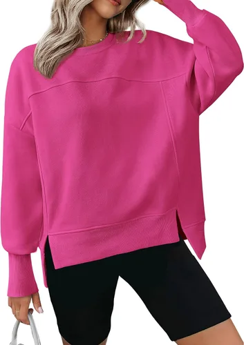 Vista 16 de BTFBM Sudaderas de cuello redondo para mujer Blanco