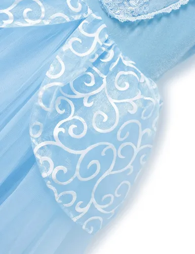 Vista 6 de DOCHEER - Disfraz de princesa para niñas pequeñas, vestido de fiesta de cosplay (2-12 T)