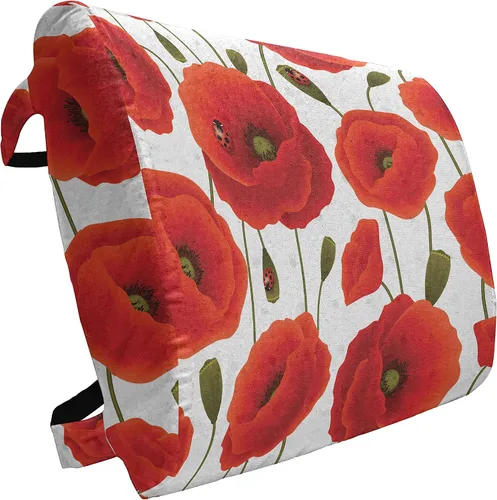 Vista 21 de Ambesonne Almohada de viaje para pizza, con patrón dibujado a mano, menú de pizzería, comida rápida, deliciosa comida gourmet, accesorio de viaje
