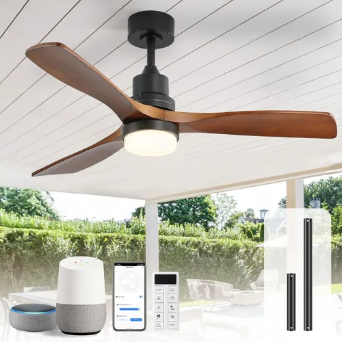 Vista 18 de Sofucor Ventiladores de techo inteligentes de 60 pulgadas con luces, ventilador de techo inteligente moderno para exteriores