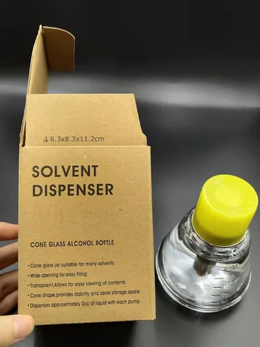 Vista 7 de Botella dispensadora de vidrio transparente vacía de 6.1 fl oz/6 onzas para esmalte de uñas, contenedor de bomba de alcohol recargable con tapa