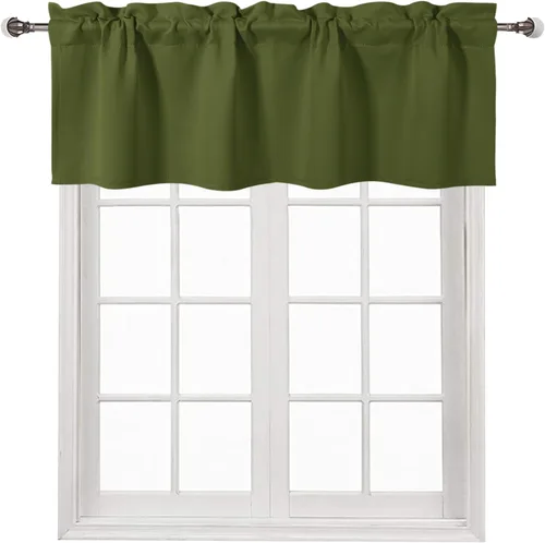 Vista 74 de DWCN Cenefa para ventana de cocina, con bolsillo para barra, para ventana, sala de estar/sótano, 36 x 16 pulgadas de largo, 1 panel, beige