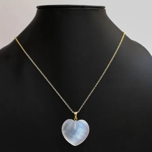 Vista 103 de Gempires Love - Collar con colgante de cristal de corazón para mujer, chapado en plata, cadena ajustable de 18 + 2 pulgadas