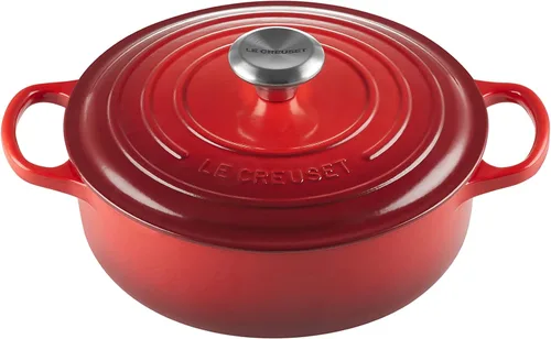 Vista 10 de Le Creuset Horno holandés redondo ancho de hierro fundido esmaltado, 3.5 cuartos de galón., Marsella Marseille