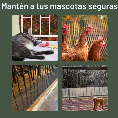 Vista 4 de MaPorch - Cercas de alambre de plástico para pollo, bloqueador debajo de la Negro