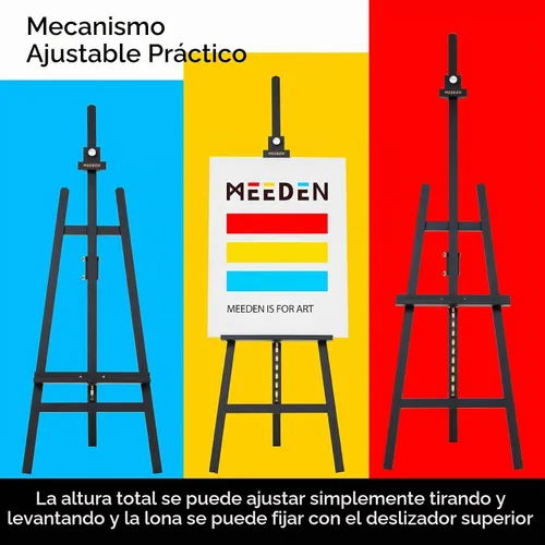 Vista 4 de MEEDEN Caballete resistente negro: caballete de arte de madera para pintar