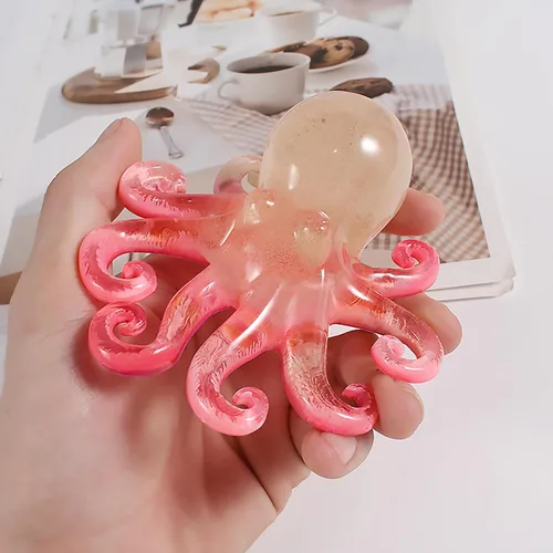 Vista 2 de Molde de fundición de resina de pulpo, molde de vela de animales para decoración del hogar y fabricación de velas