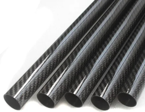 Vista 4 de 2 tubos de fibra de carbono envueltos en rollo con superficie brillante de 0.315 in, 0.394 in, 39.4 ft, 0.551 in, 0.630 in, 0.709 in, 0.787 in
