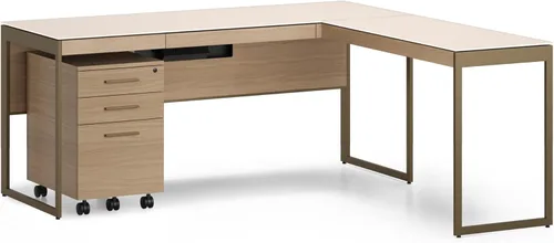 Vista 6 de BDI Furniture - Sequel Studio - 6612 Desk Return (Bronze/Dune, Neo Oak)