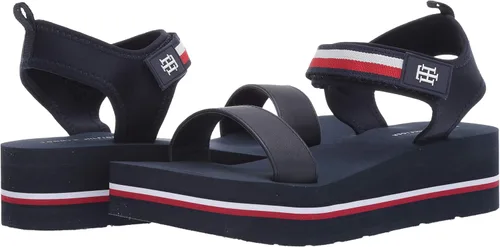 Vista 7 de Tommy Hilfiger Sandalia Avrett de cuña para mujer, Negro
